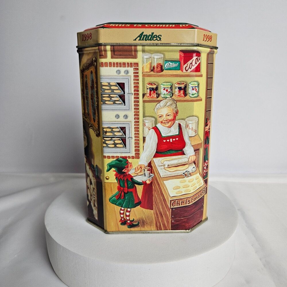Share Andes Collectible 1998 Tin Christmas Santa Claus Is Comin' To Town